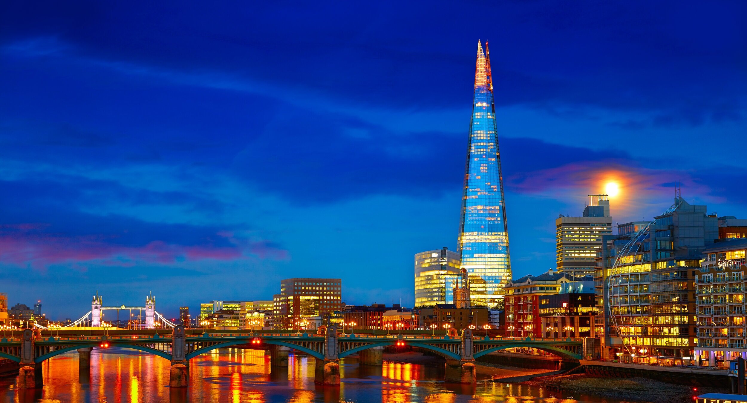 The Shard and London skyline at dusk — venue for ABS Group executive events